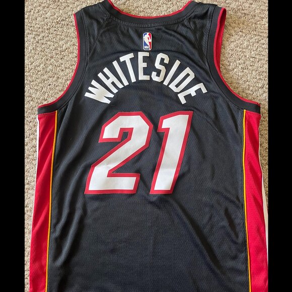 Hassan Whiteside Miami Heat Nike Swingman Black Red Jersey Large Like New 48" - Picture 2 of 4